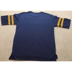 NFL Team Apparel Los Angeles Rams Mens Large Navy Blue Gold Jersey Style T-Shirt