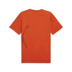 PUMA Train All Day Cat Crew Neck Short Sleeve Athletic T-Shirt Mens Orange Casu