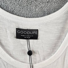 Goodlife Sun Faded Slub Scallop Tank Men’s XXL White Solid Scoop Neck Pullover