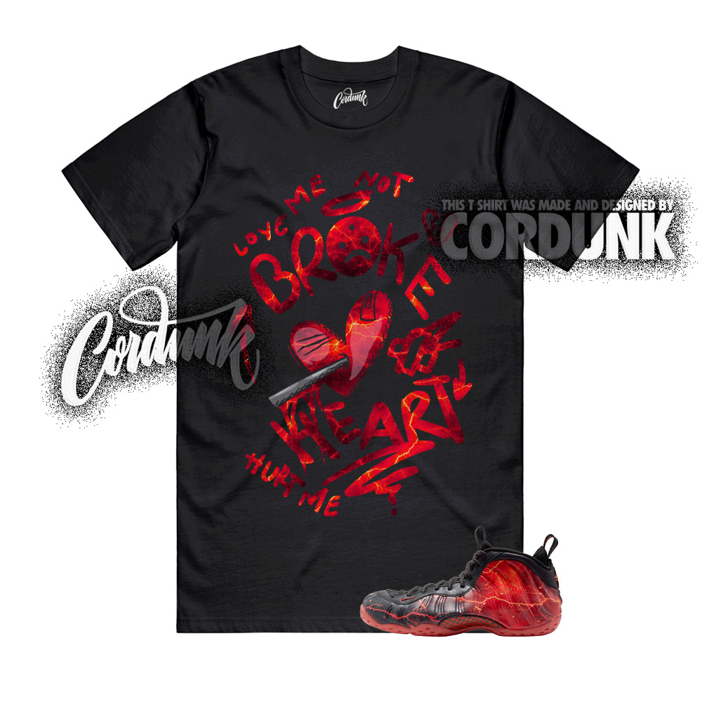 Foamposite One Stranger Black Bright Crimson Stormy Air T Shirt Match BROKEN