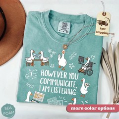 SLP Speech Therapy Shirt AAC Awareness Graphic Tee Inclusive Communication