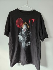 IT Pennywise Horror Movie T-Shirt Black Graphic Tee Size XL
