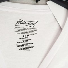 BUDWEISER SIX PACK BEER T SHIRT MENS XL TALL XLT WHITE PULLOVER BUD CERVEZA NWT