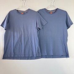 Left Coast Tee T-Shirt Mens M Blue Trim Fitted Short Sleeve Crewneck Set of 2