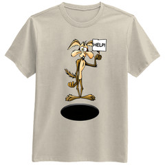 Wiley Coyote Help Fox Dog Cartoon Funny T Shirt Tee Gift New
