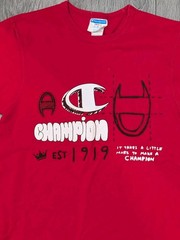 Vintage Champion Logo T-shirt Men’s Size Small Tee Red T-shirt 100% Cotton