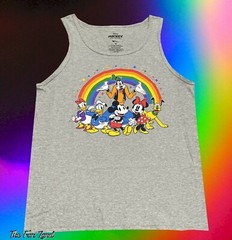New Disney Mickey Mouse Friends Sqaud Rainbow Mens T-Shirt Tank Top