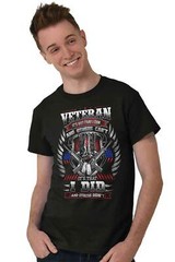 Veteran American Flag Patriotic Military Mens Casual Crewneck T Shirts Tees