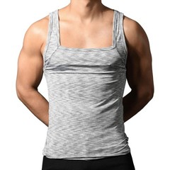 Andrew Christian Vibe Square Neck Tank Grey Medium