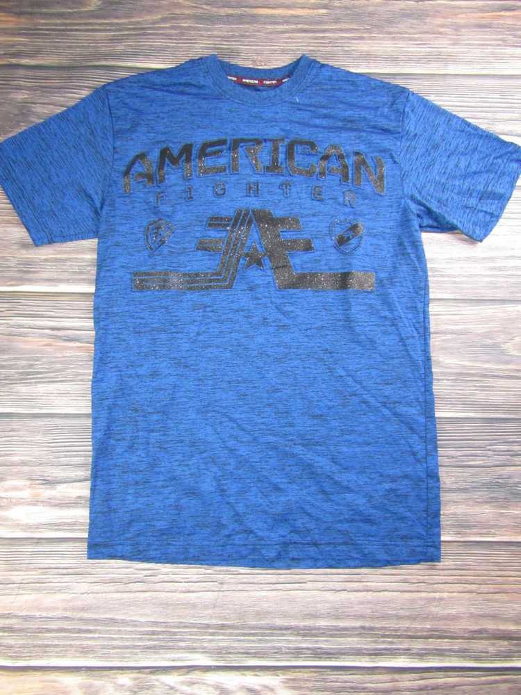 American Fighter Mens Medium Blue Training T Shirt UFC MMA Workout Sports Gym