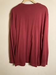 Croft & Barrow Long Sleeve Shirt Mens Size Large Red Button Henley Easy Care