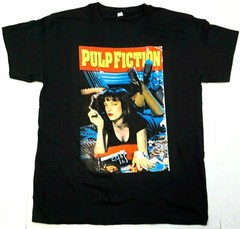PULP FICTION T-shirt Distressed Movie Poster Tee Men’s 100% Cotton Black New