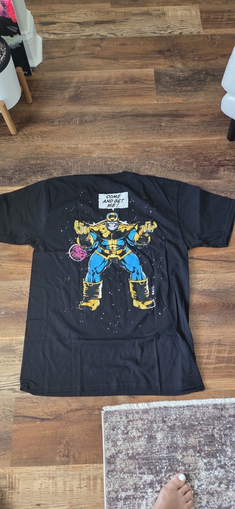 BAIT Marvel Thanos Graphic Print Black Crew Neck Short Sleeve T-Shirt Men L