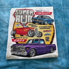 Gildan Mens Super Run 2022 Car Show Mesquite Nevada Graphic T-Shirt White Large