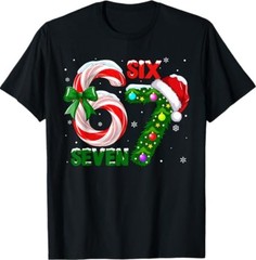 Funny 67 Christmas Shirts 6 7 Meme Pajamas Holiday T-Shirt