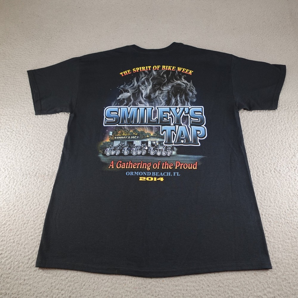 Bike Week Shirt Mens Large Black Wolf Eagle Native American Motorcycle Biker