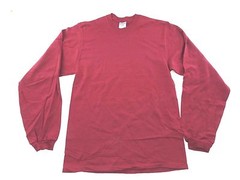 New Jerzee Men’s Long Sleeve 100% Cotton T-Shirt – Maroon – See Variations