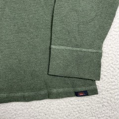 Faherty Shirt Large Cloud Waffle Crew Thermal Long Sleeve Green 100% Cotton
