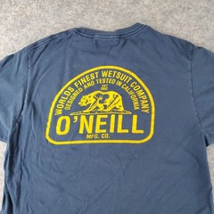 O’Neill Shirt Mens Medium Blue Crew Neck Short Sleeve Graphic Stretch Pullover