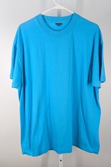 Vintage 90s Blank T-Shirt Cyan Blue 50/50 Blend Soft Screen Stars Style XXL