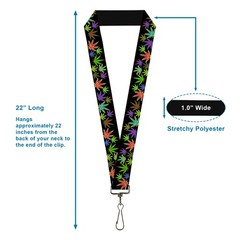 Lanyard – 1.0 – Multi Marijuana Leaves Black Multi Color