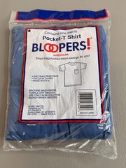 Vintage 1994 Bloopers Pocket T-Shirt Size 2XL Blue Made In USA Irregular