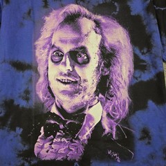 Beetlejuice Tie Dye Shirt Mens 2XL XXL Blue Distressed Classic Movie Retro NWT