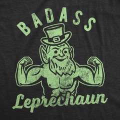 Mens Badass Leprechaun T Shirt Funny Fitness Workout St Patricks Day Irish