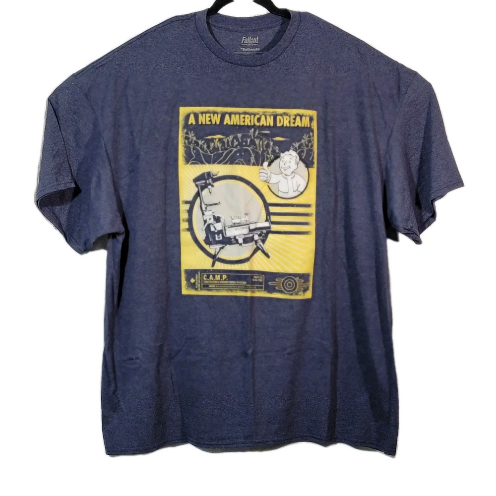Loot Crate Lootwear Fallout Bethesda 3XL Blue Graphic Tee