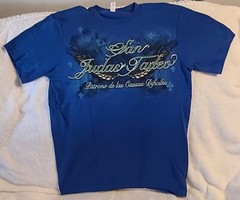 SAN JUDAS TADEO SAINT JUDE APOSTLE RELIGIOUS JUDAS THADDEUS BLUE T-SHIRT