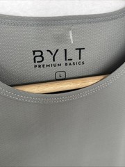 NEW BYLT Drop Cut SS Shirt Mens Large Grey BYLT Blend Premium Basics Tee
