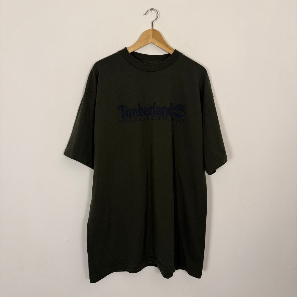 Vintage 90s Timberland Boots Baggy Oversized Tee Shirt Hip Hop Rap Streetwear