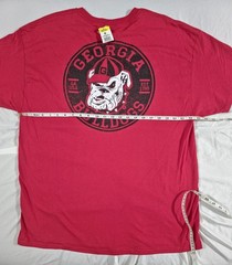 Georgia Bulldogs Men Shirt XL Red Short Sleeve Crew Neck Solid Hanes New
