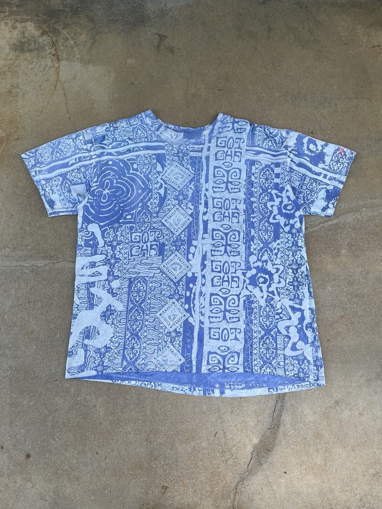 Vintage 90s AOP Gotcha Surf T Shirt Heavy Weight Mens Size XL 25x30in