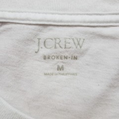 J.CREW Shirt Mens M White Broken-In Basic Cotton Crew Neck Tagless Easy Care