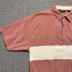 Vintage 80s 90s Envoy Mens Polo Shirt Pink Mauve Banded Hem Short Sleeve Retro M