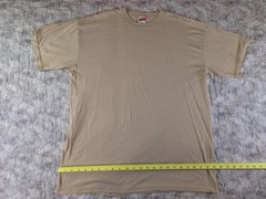 Soffe USA Made XL Beige Basic Tee 50 50 Cotton Poly Short Sleeve Casual Shirt