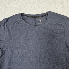 On Running Shirt Mens S Blue Tagless On-T Crew Neck Short Sleeve Stretch