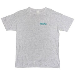 Vintage Mossimo T-Shirt Large Gray Single Stitch Embroidered Logo 90s Distressed