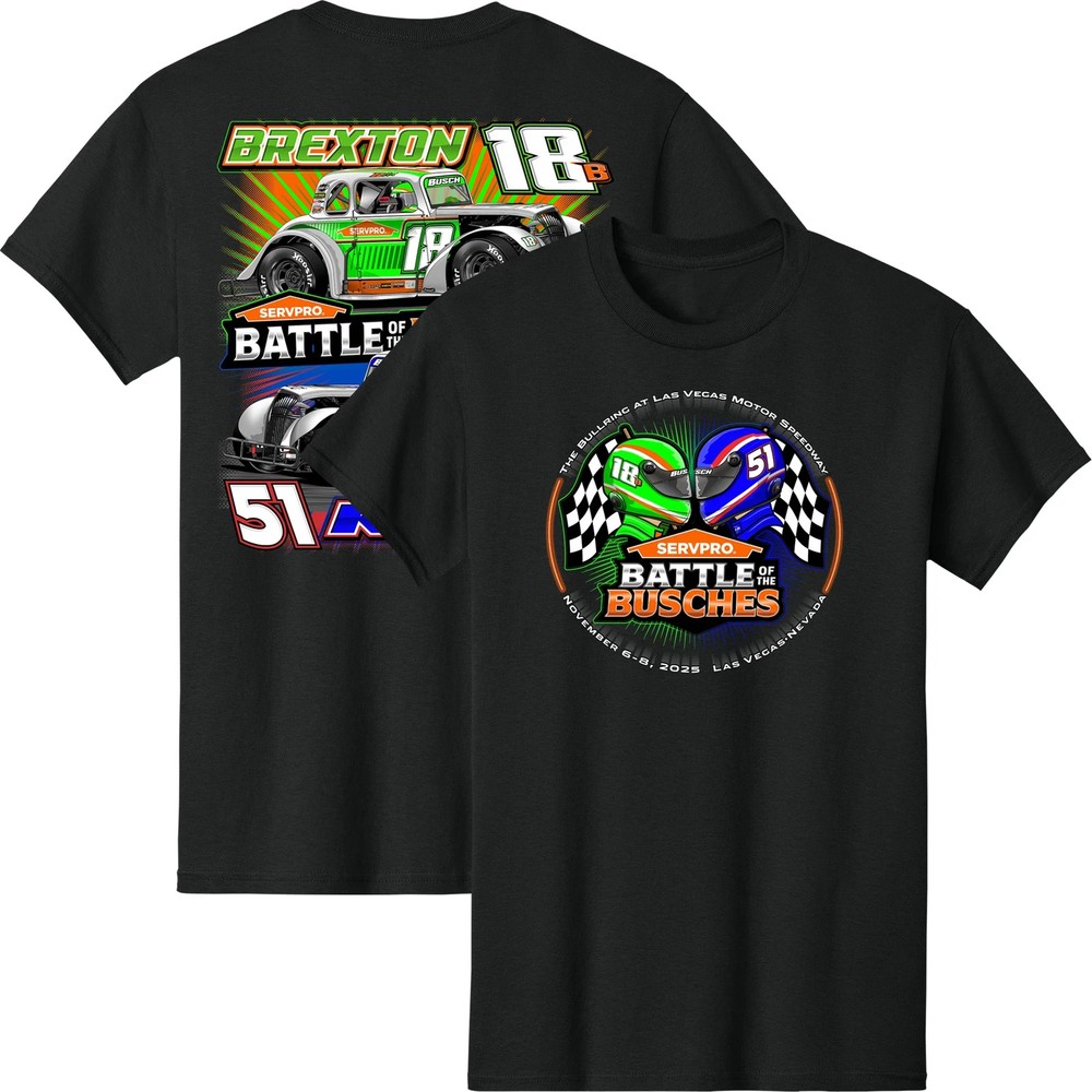 Battle of the Busches Shirt, Kyle Busch 51 Brexton Busch 18B Racing Tee, Las Veg
