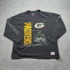 Staple NFL Green Bay Packers Shirt Mens 2XL Black Long Sleeve Streetwear USA