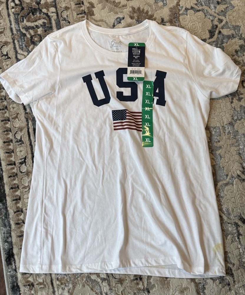 Galt Freedom Women’s Short Sleeve USA Flag Tee Shirt T Shirt XL