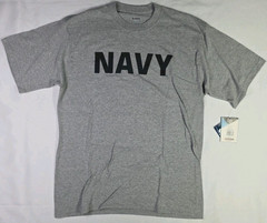 Soffe US Navy T-Shirt Size-Large Grey Crew Neck Basic