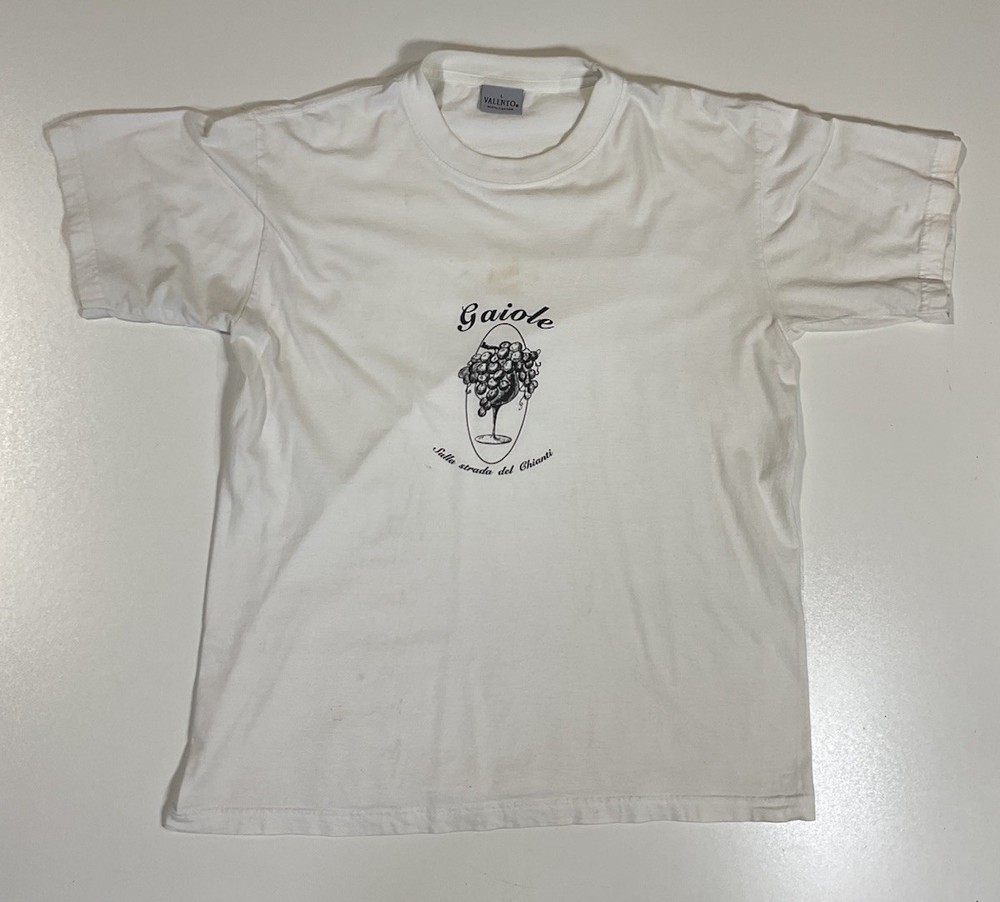 Vintage Gaiole Chianti T Shirt Sz M/L Italy Tourist Wine Grapes Y2K