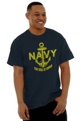 Military Navy Seal Anchor The Sea is Ours Womens or Mens Crewneck T Shirt Tee