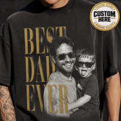 Personalized 90s Bootleg Dad Photo Shirt Best Dad Ever Retro Tee Dad Gift