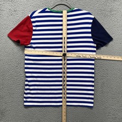 Polo Ralph Lauren Shirt Mens Medium Blue White Stripe Pocket Ringer Tee