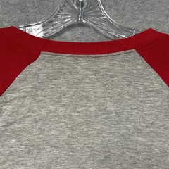 T-Shirt Mens Sz L Raglan Papa Bear Snow Flakes Christmas Graphic Red Gray