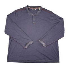 Carbon2Cobalt Henley Shirt Mens Size XXL Gray Long Sleeve Casual Menswear