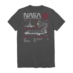 Men’s Big & Tall NASA Mission Statement Crew Neck Short Sleeve Double sided T-Sh